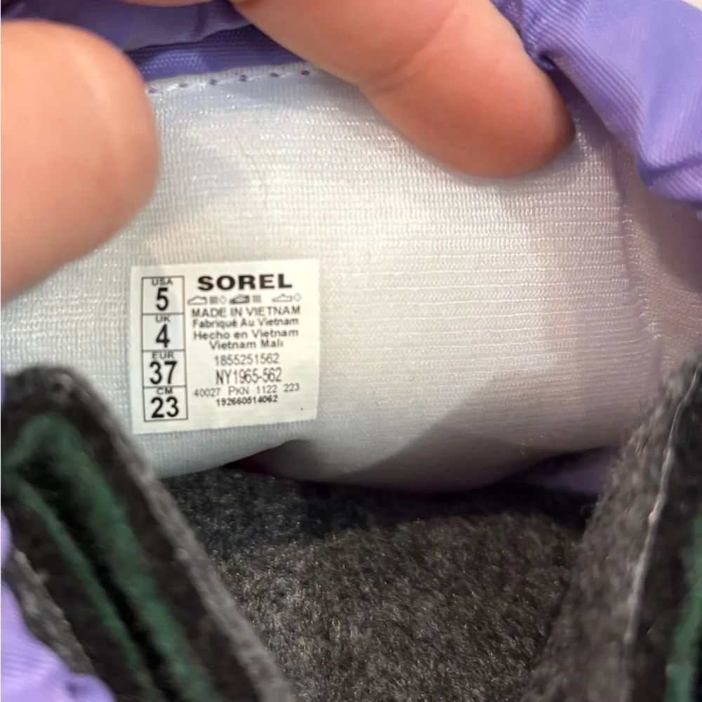 Sorel FLURRY Youth Boot Purple Winter Waterproof Snow Boots sz 5 US 37 EU - Picture 5 of 9
